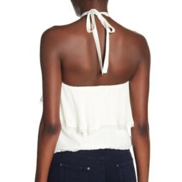 New ALICE + OLIVIA monet silk ruffle halter top - Picture 3 of 4